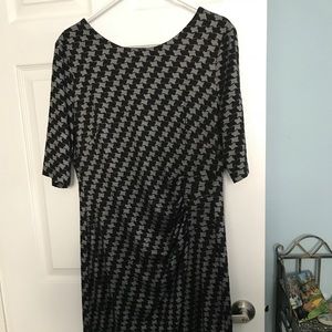 Dress black white faded print.